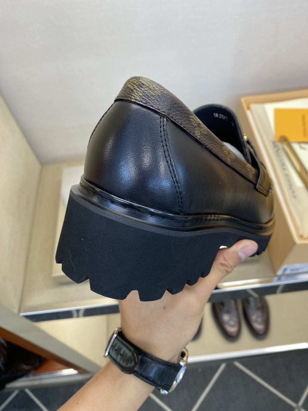 Louis Vuitton Men's Brown Monogram Hardware Loafers