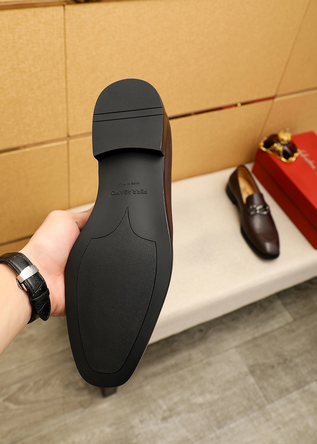 Ferragamo Dark Brown Bit Loafers