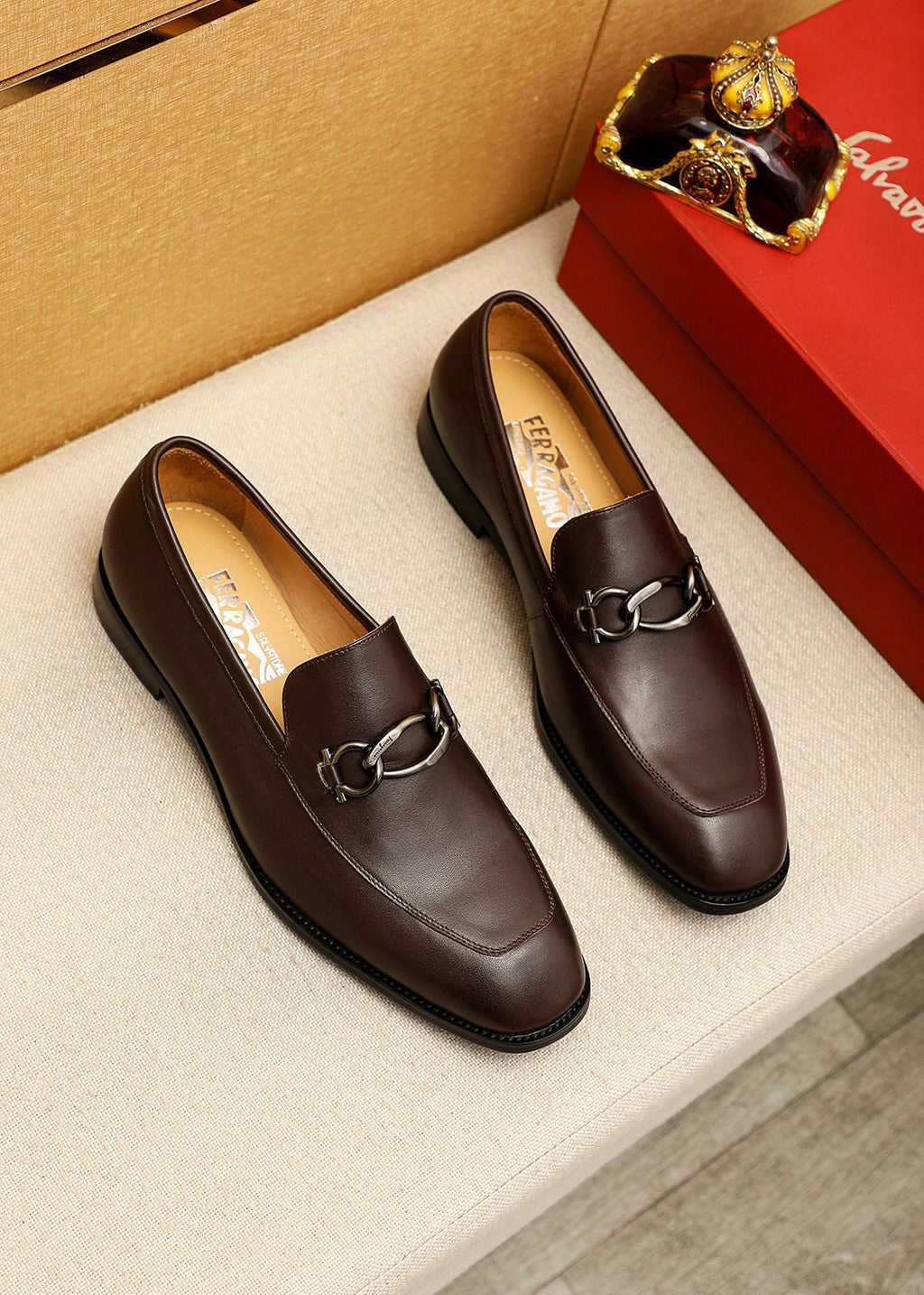 Ferragamo Dark Brown Bit Loafers