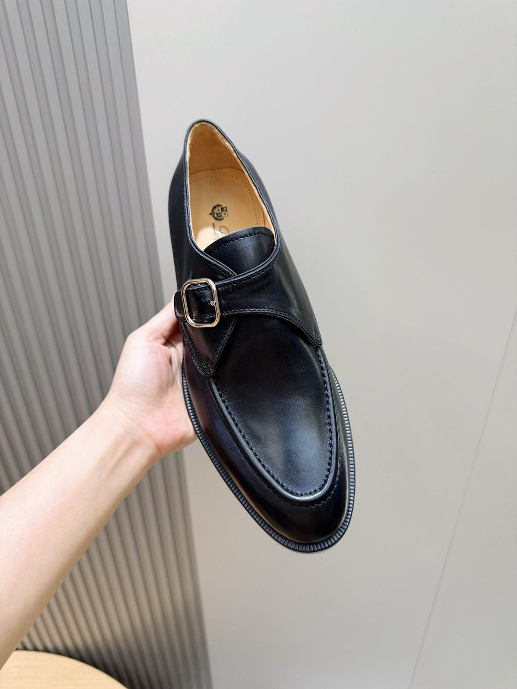 Loro Piana Black Buckle Loafers