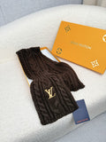 Louis Vuitton Dark Brown Knit Scarf