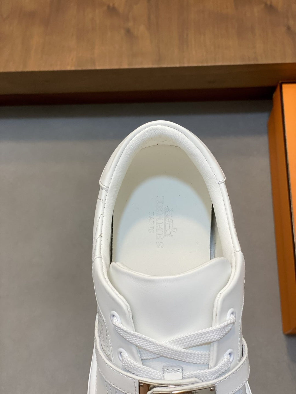 White Lace-Up Low-Top Sneakers