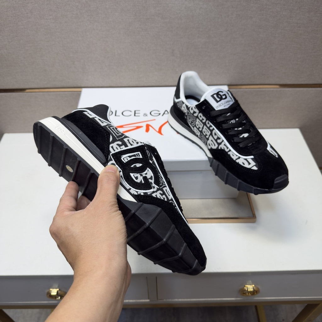 Dolce & Gabbana Logo Panel Low-Top Sneakers - Black and White
