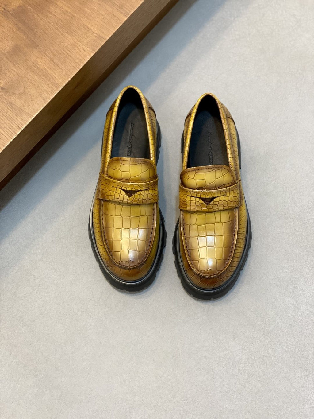 Alexander McQueen Men's Croc-Embossed Lug-Sole Loafers