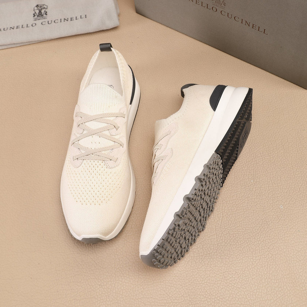 Brunello Cucinelli Knit Lace-Up Sneakers
