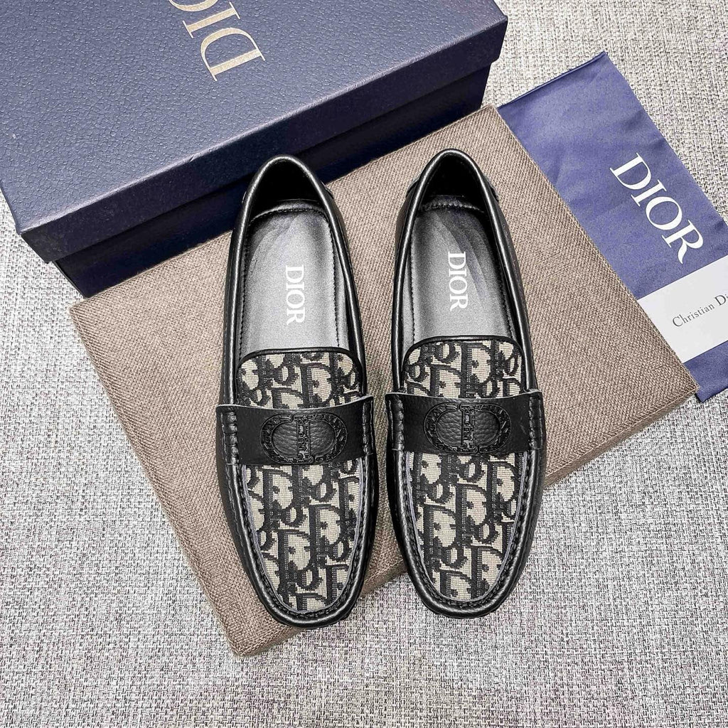 Dior Men's Patterned Strap Loafers