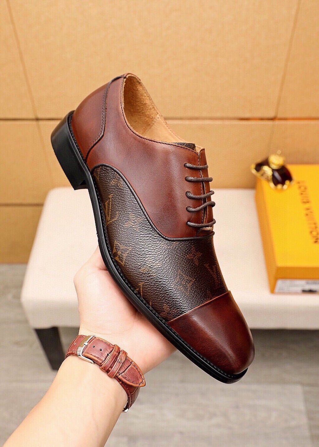 Louis Vuitton Men's Monogram Lace-Up Dress Shoes