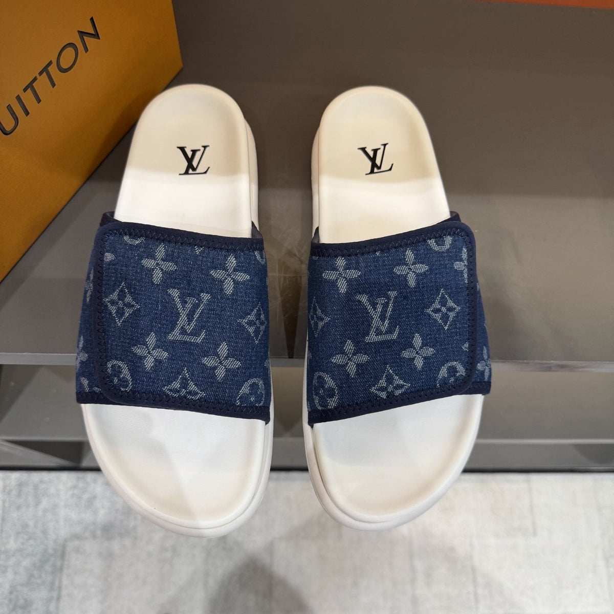 Louis Vuitton Monogram-Patterned Slide Sandals
