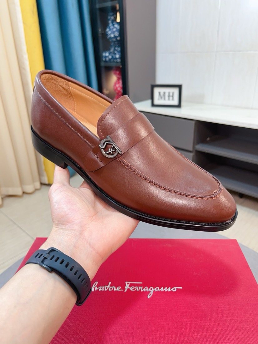 Ferragamo Men's Metal-Accent Moc-Toe Loafers