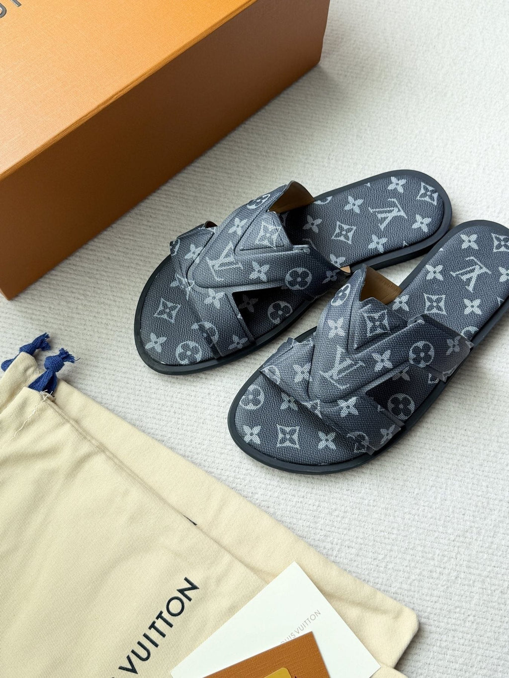 Louis Vuitton Cross-Strap Slide Sandals