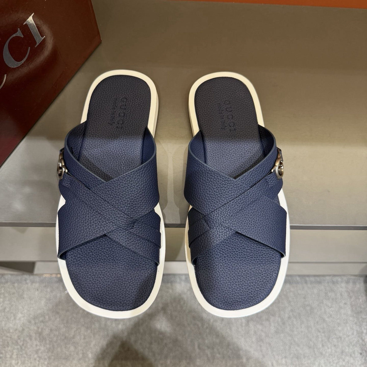 Gucci Cross-Strap Slide Sandals