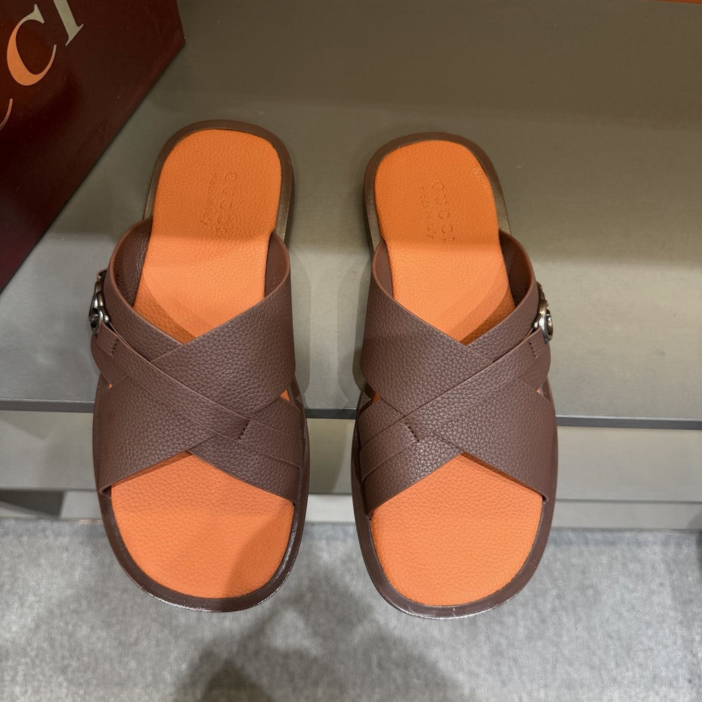 Gucci Cross-Strap Slide Sandals