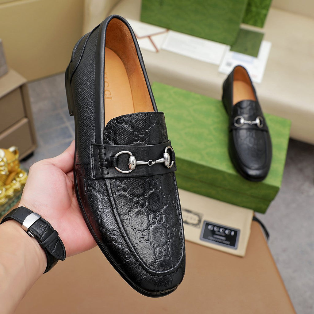 Gucci Black Embossed Loafers