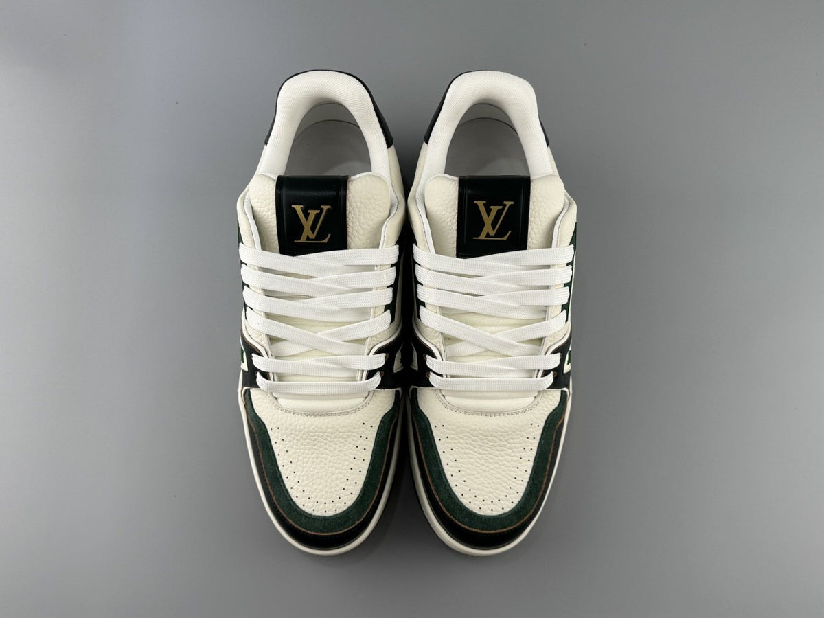 Louis Vuitton White, Green & Black Trainer Sneaker