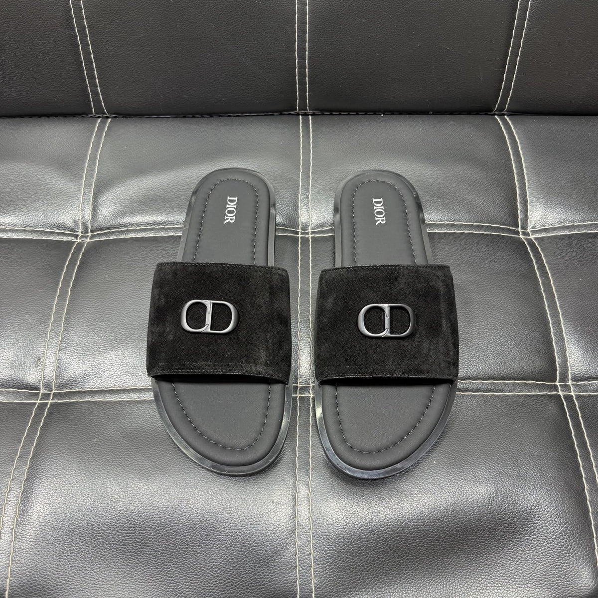 Dior Men's Emblem Strap Slide Sandals