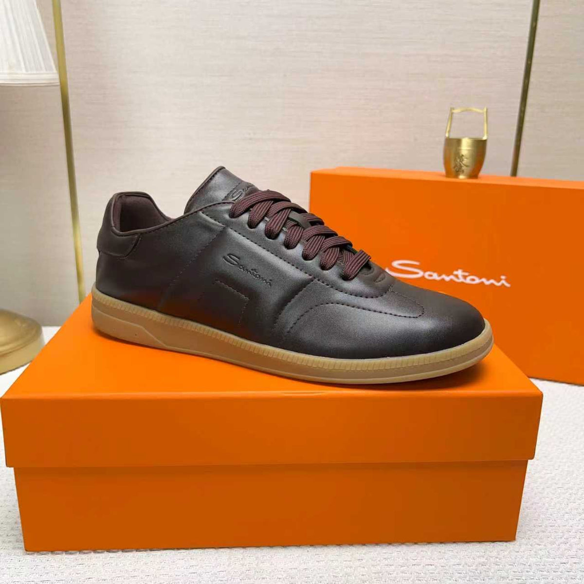 Santoni Embossed Low-Top Sneakers
