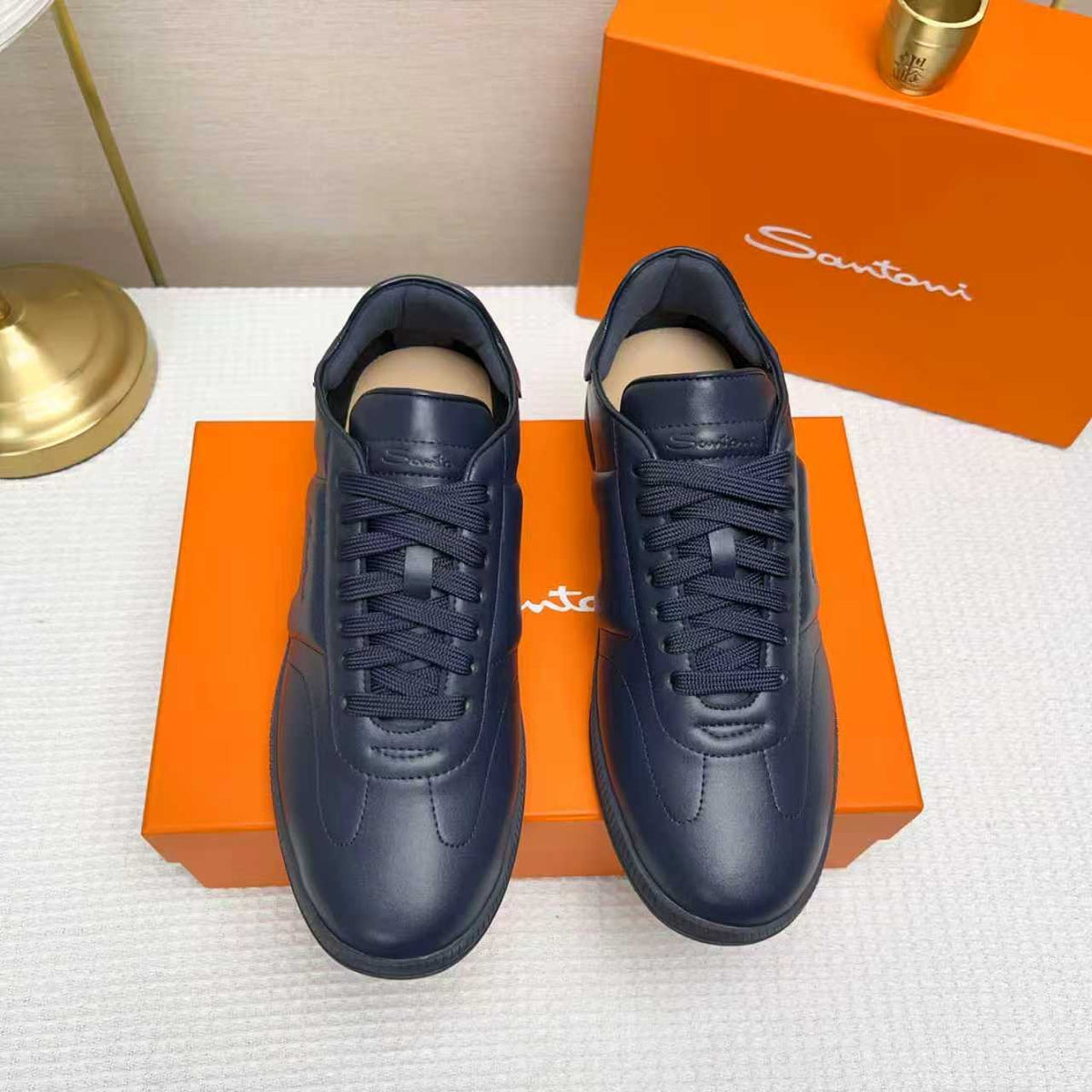 Santoni Embossed Low-Top Sneakers