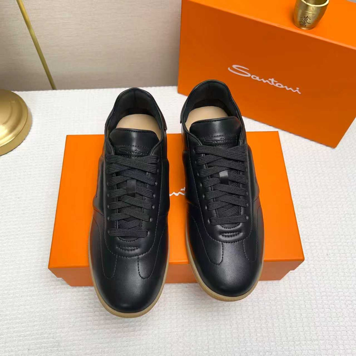 Santoni Embossed Low-Top Sneakers