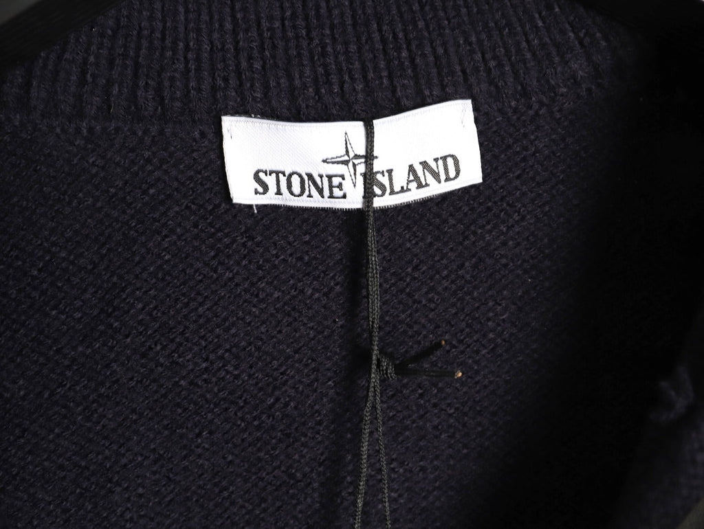 Stone Island Button-Front Knit Cardigan - Black